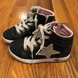 Adorable girls glitter high top sneakers